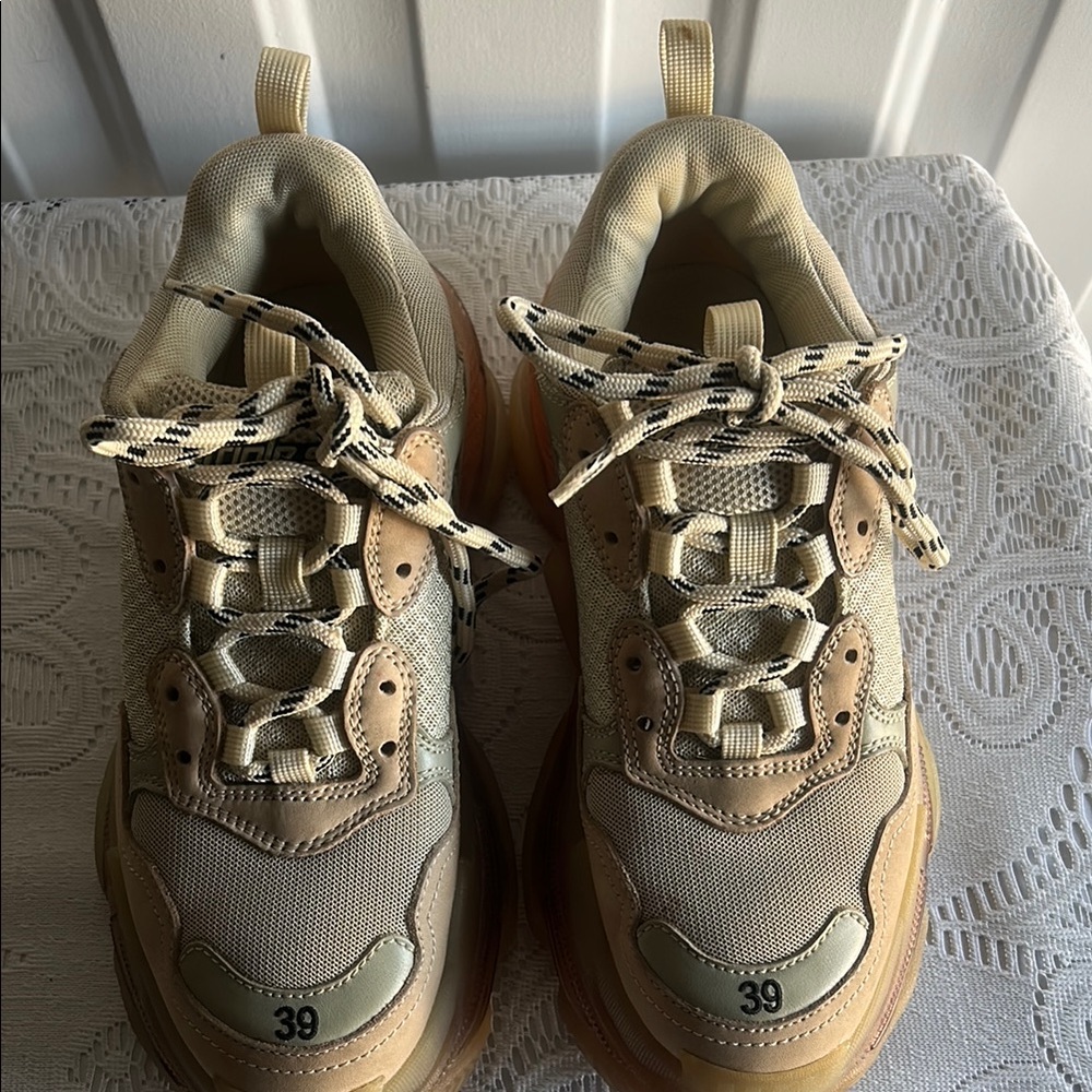 Balenciaga Cream and White Sneakers